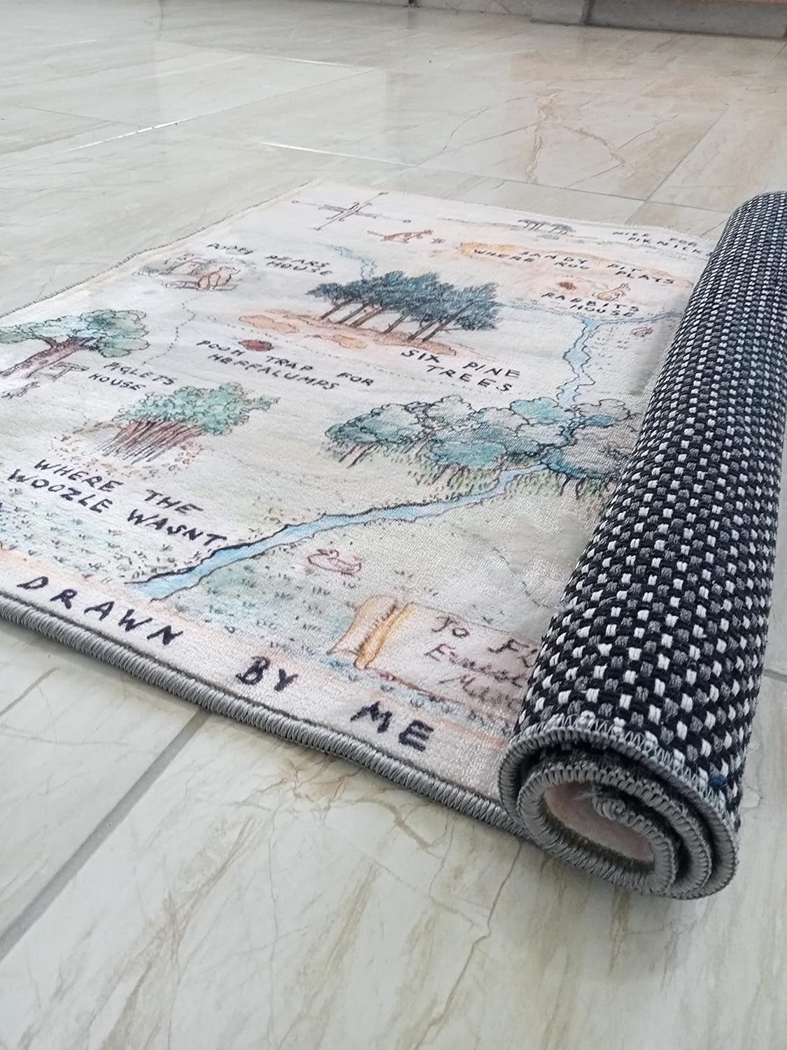 Generic Kids Room Rug, Pooh Bear Map, Soft Play Rug, Area Rug, 160x230cm