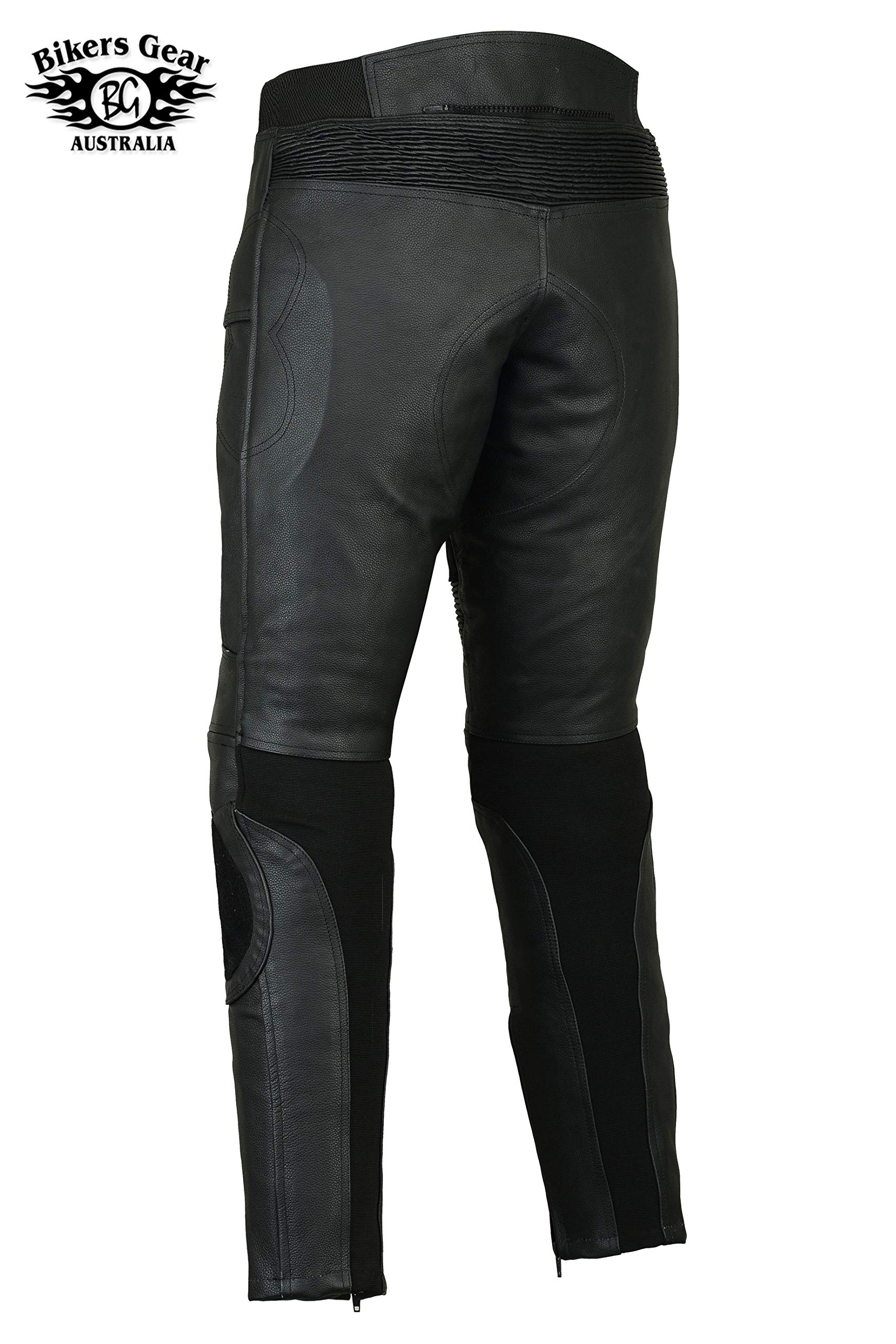 Pantalon de Moto en Cuir - Renforts certifiés CE - Noir - EU 42 reg