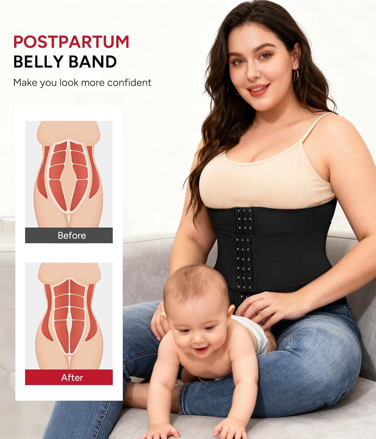 Nebility Waist Trainer for Women Corset Shapewear Tummy Control Segmented Waist Cincher Postpartum Faja Body Shaper - Image 5