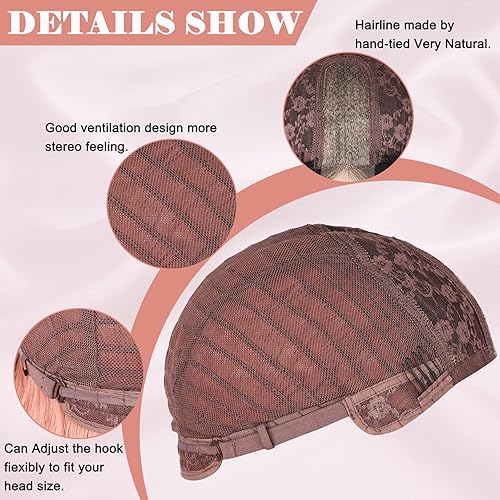 Miniatura 5 de NAYOO Peluca larga ondulada rosa degradado para mujer, de 26 pulgadas, parte media, rizada, ondulada, de aspecto natural, fibra sintética resistente