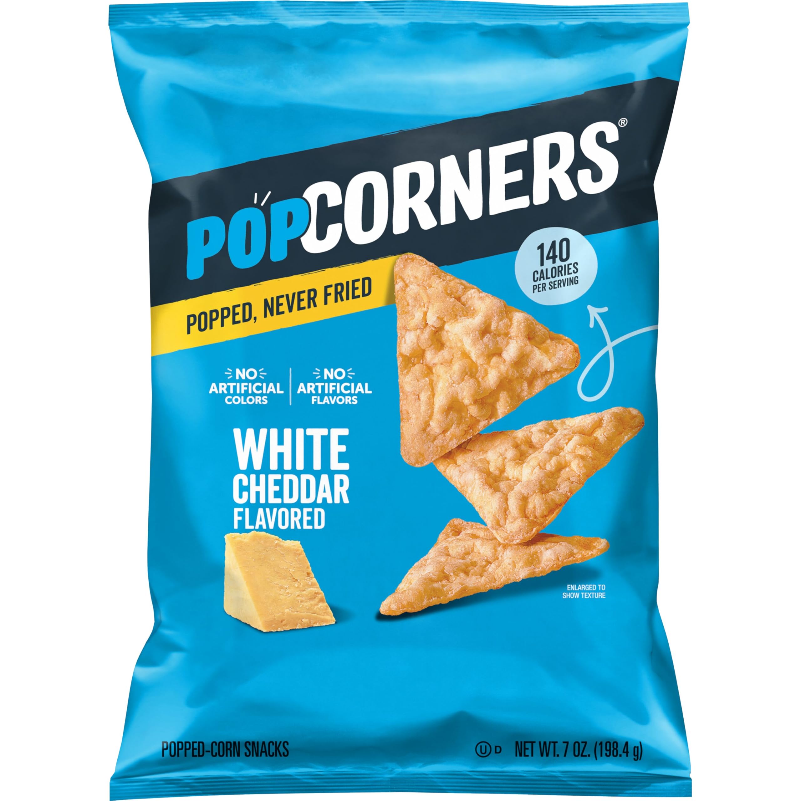 Popcorners Original Cheddar Popped Corn Chips Bag, 7 Ounce