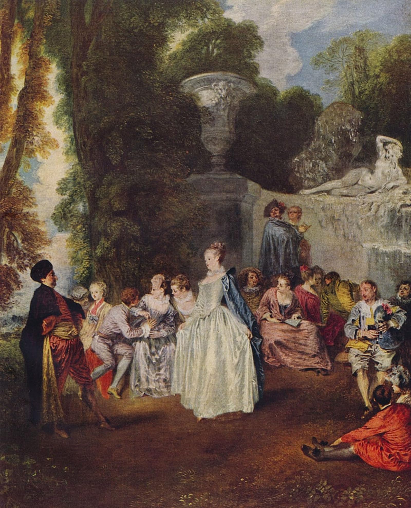 SERENDIPITP Abstract Painting Mural Print Picture Wall Decor Painting Venetian Festivals by Jean Antoine Watteau Vintage Wall Artwork for Home Decor 60x90cm