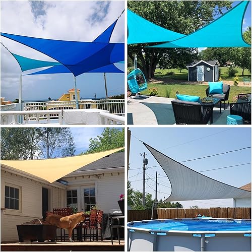 Miniatura 2 de Patio Paradise - Toldo parasol tipo vela triangular de 16 x 16 x 16pies, tela con protección UV permeable duradera al aire libre, personalizado