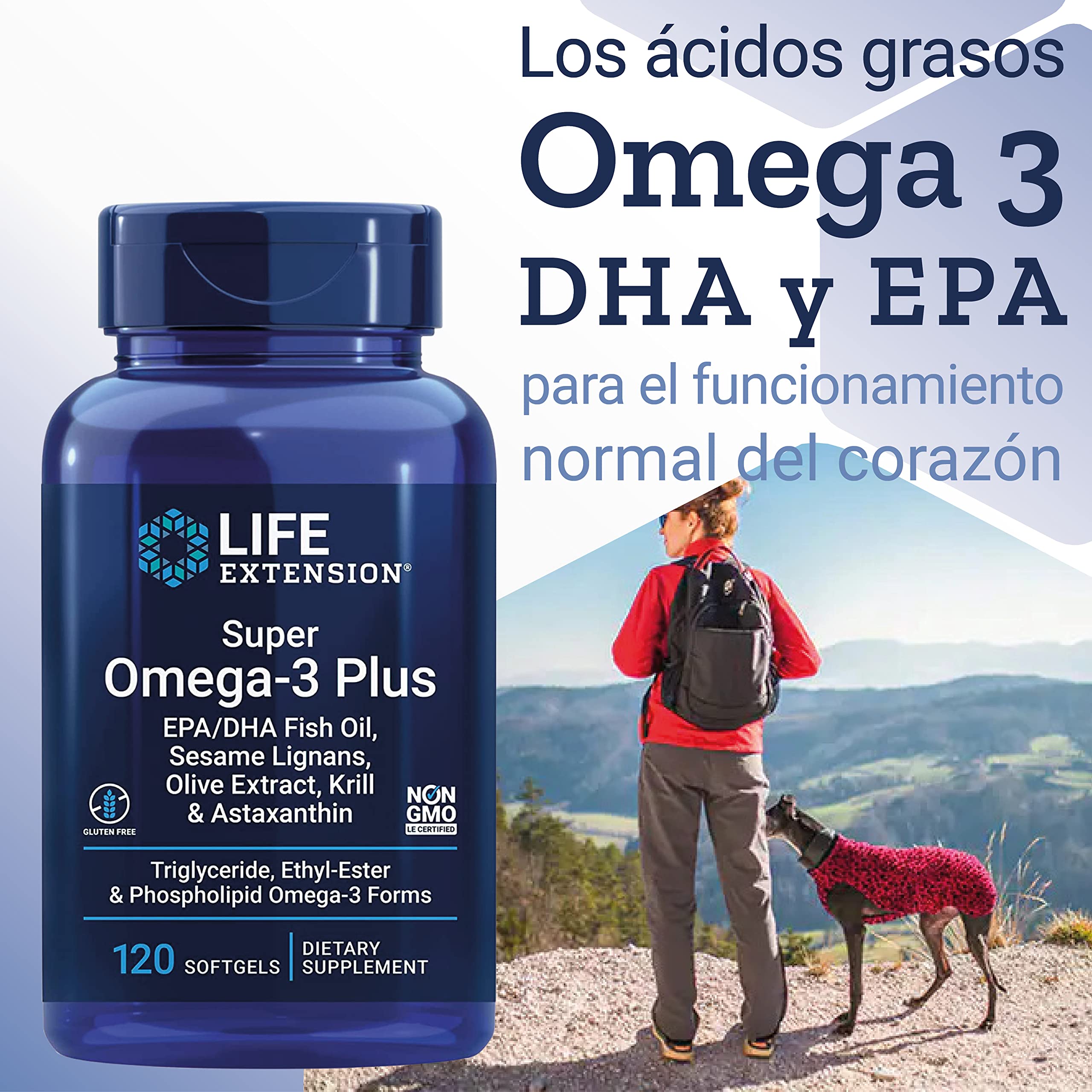 Life Extension, Super Omega-3, con Aceite de Pescado y Ácidos Grasos Esenciales, Altamente Dosificado, 240 Cápsulas blandas, Probado en Laboratorio, Sin Gluten, Sin Soja, No GMO