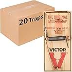 Victor M156-20 Metal Pedal Sustainably Sourced FSC Wood Snap Mouse Trap - 20 Traps (Pack of 1)