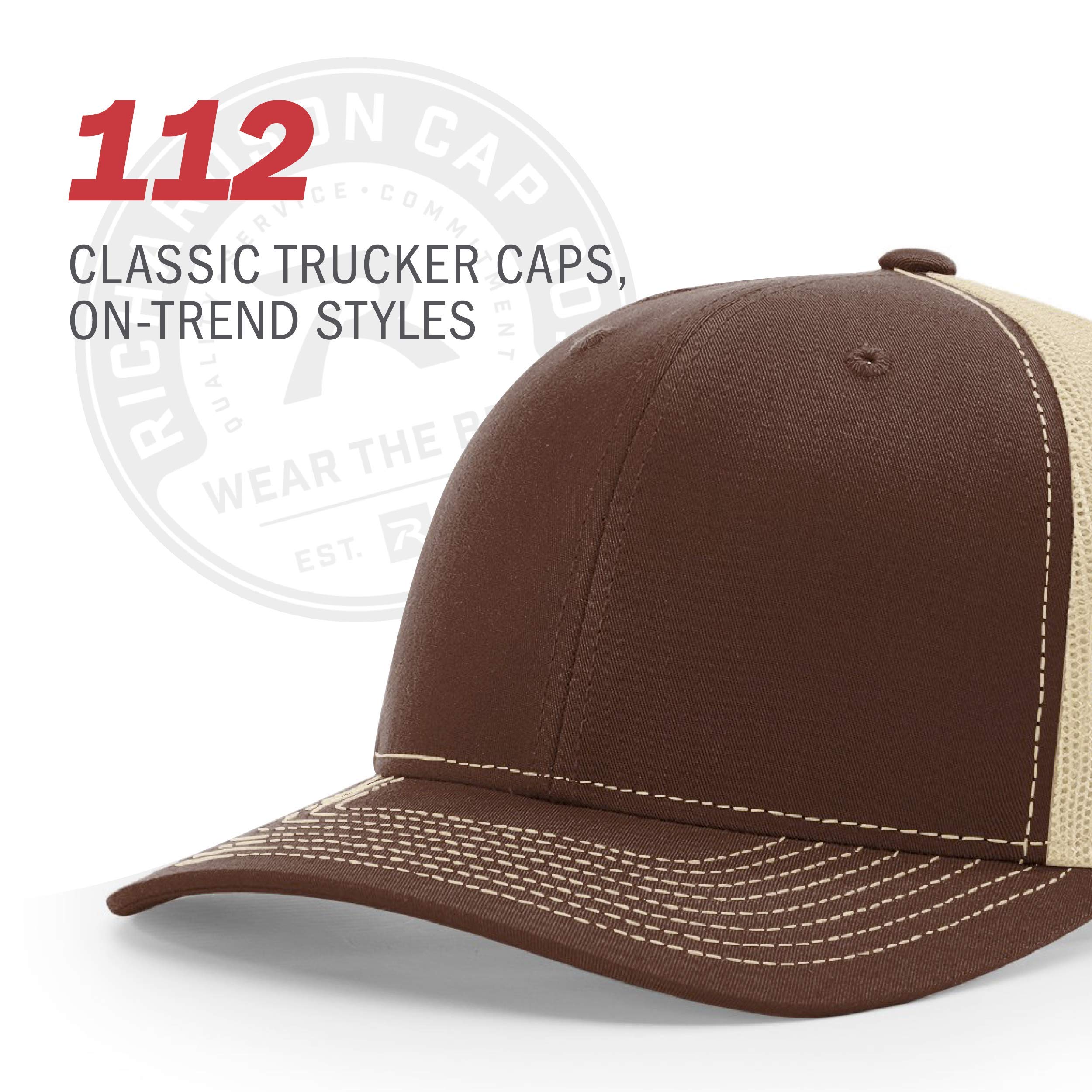 Richardson Trucker 112 Cappellino Baseball | Nero/Bianco/Rosso | Regolabile Mesh Unisex