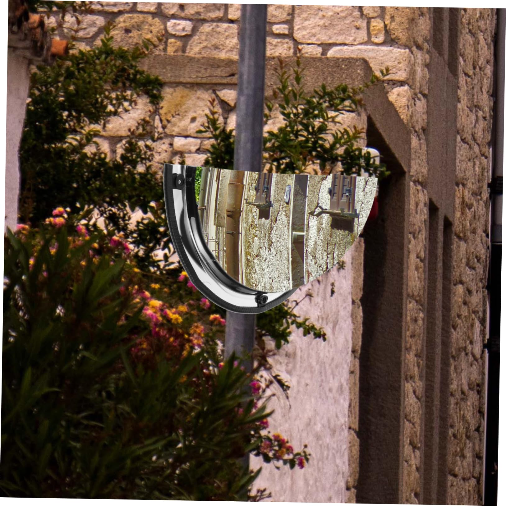 Specchio Convesso 180° di Sicurezza in Acrilico e Ferro 16cm | Filettatura M4, Colore Argento, per Garage e Supermercati, Copertura Ampia