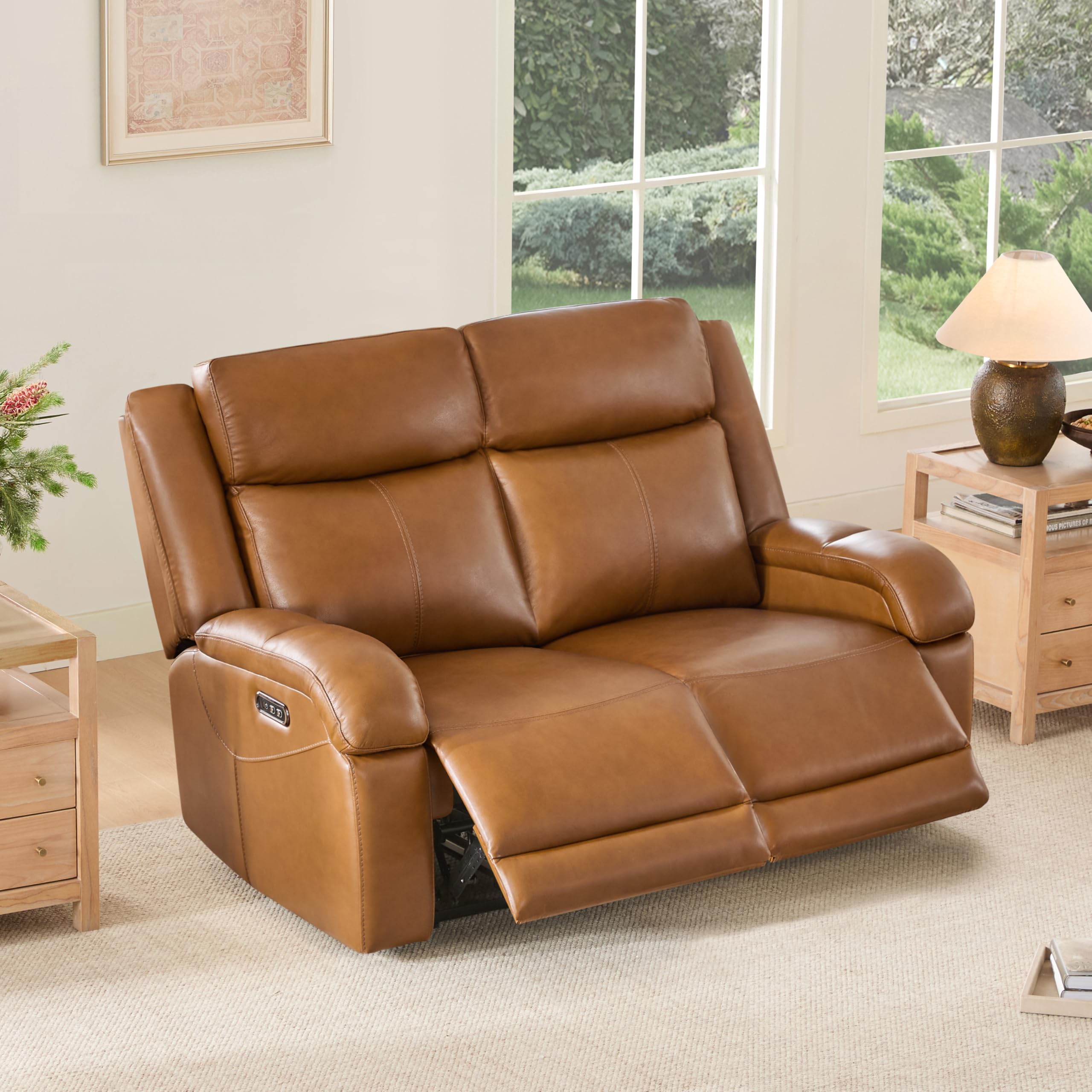 Watson and Whitely Genuine Leather Loveseat