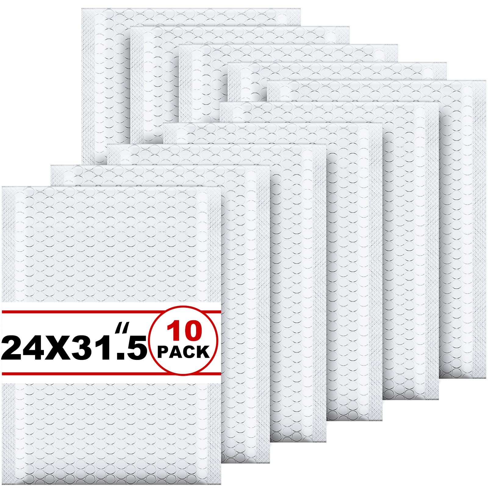 Thenshop 10 Pcs Extra Large Bubble Mailers 24 x 31.5 Inch Resealable Padded Envelopes Waterproof Shipping Packages Opaque Poly Packaging Envelope Mailers Cushioned Bags for Mailing Packaging, White