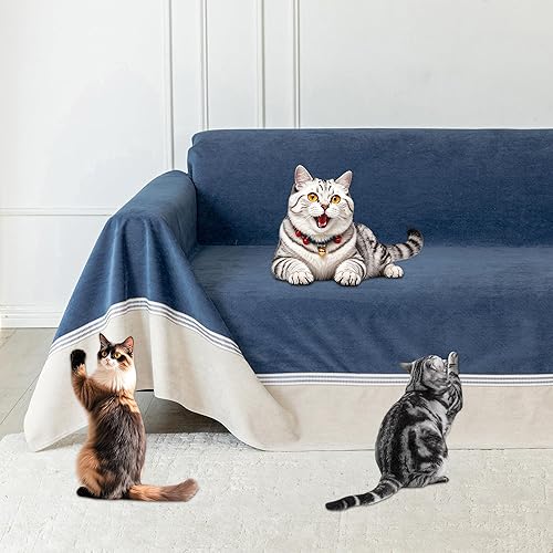 Miniatura 21 de Protector de Muebles contra Arañazos para Gatos - Antideslizante, Funda de Sofá Impermeable para Mantener a los Gatos Alejados, Protectores de Sofá