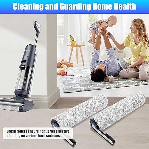 Vista 19 de Rodillos de cepillo de repuesto compatibles con Tineco Floor ONE S3/iFloor 3 Breeze - Rodillos inalámbricos para aspiradora en seco y húmedo