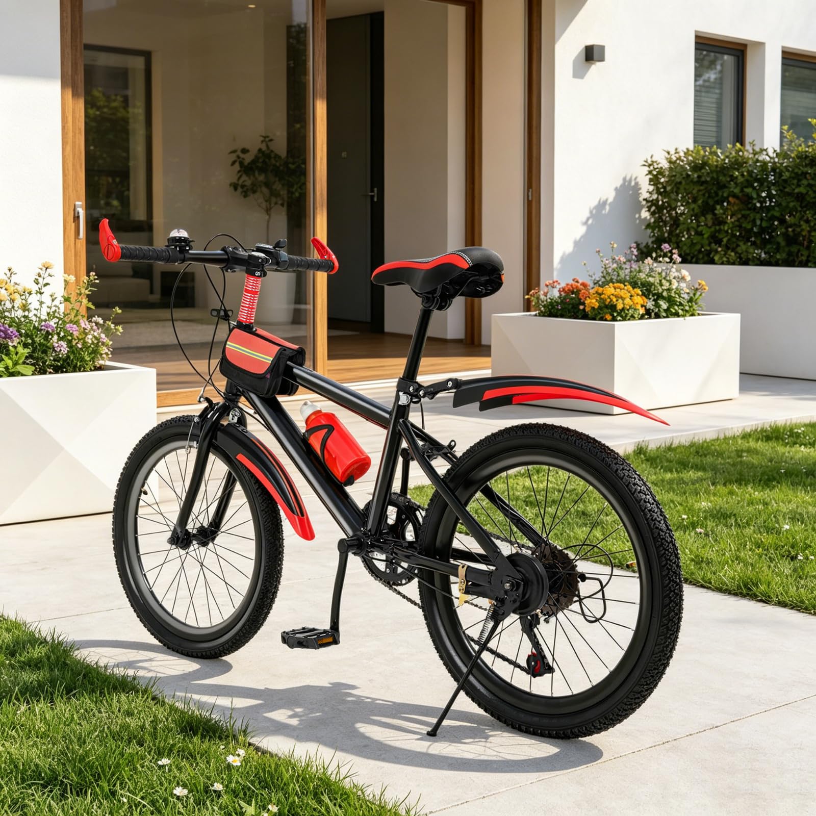 Bicicleta infantil de montaña para niños de 20 pulgadas, 7 velocidades, para niños y niñas