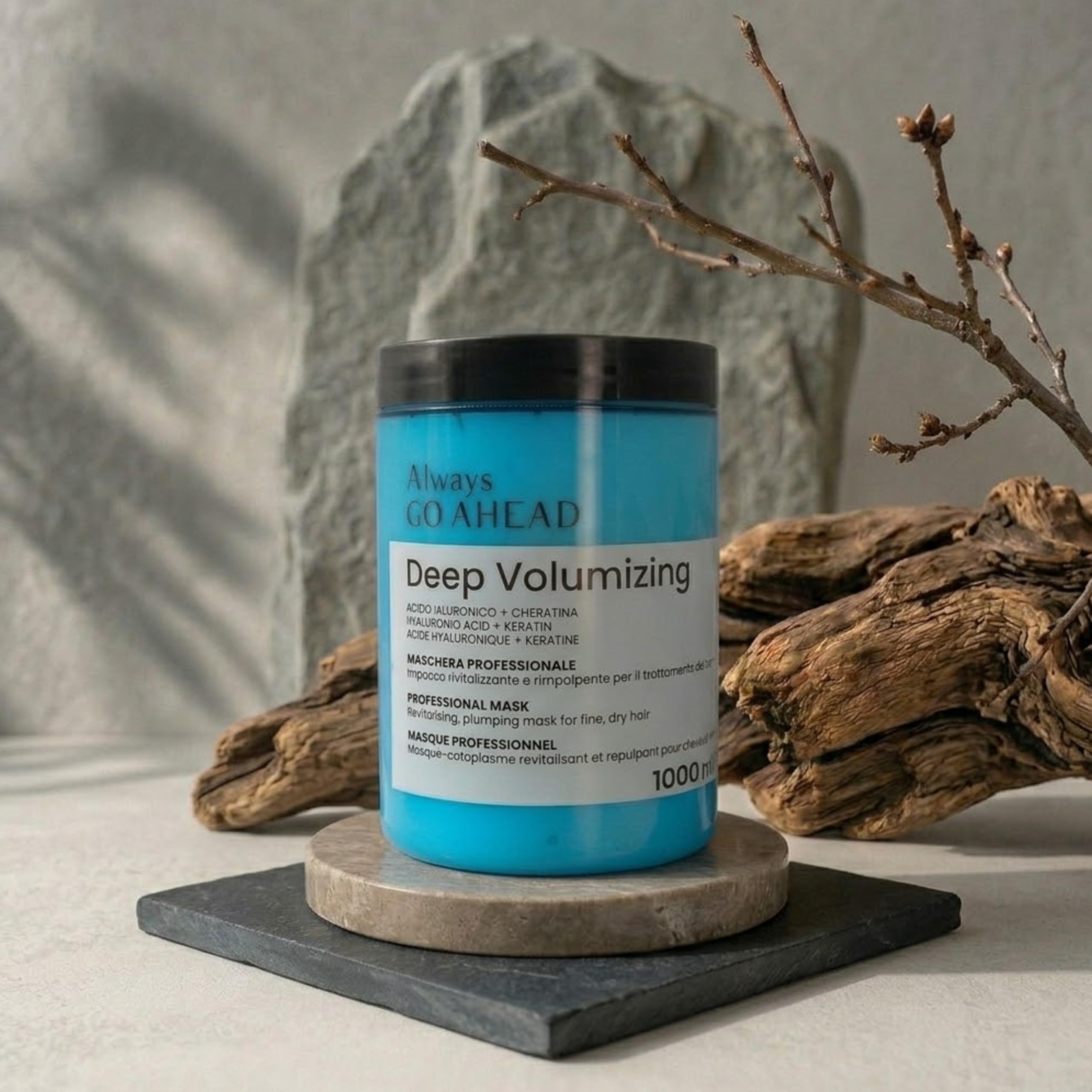 DEEP VOLUMIZING Linea Professionale Maschera Capelli Volumizzante 1000 ml – Capelli Fini e Senza Volume – Con Acido Ialuronico e Cheratina – Nutre e Districa Senza Appesantire – Uso Frequente
