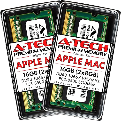 Miniatura 1 de A-Tech 16 GB (2 x 8 GB) PC3-8500 DDR3 10661067 MHz RAM para MacBook (mediados de 2010 13 pulgadas), MacBook Pro (mediados de 2010 13 pulgadas), iMac