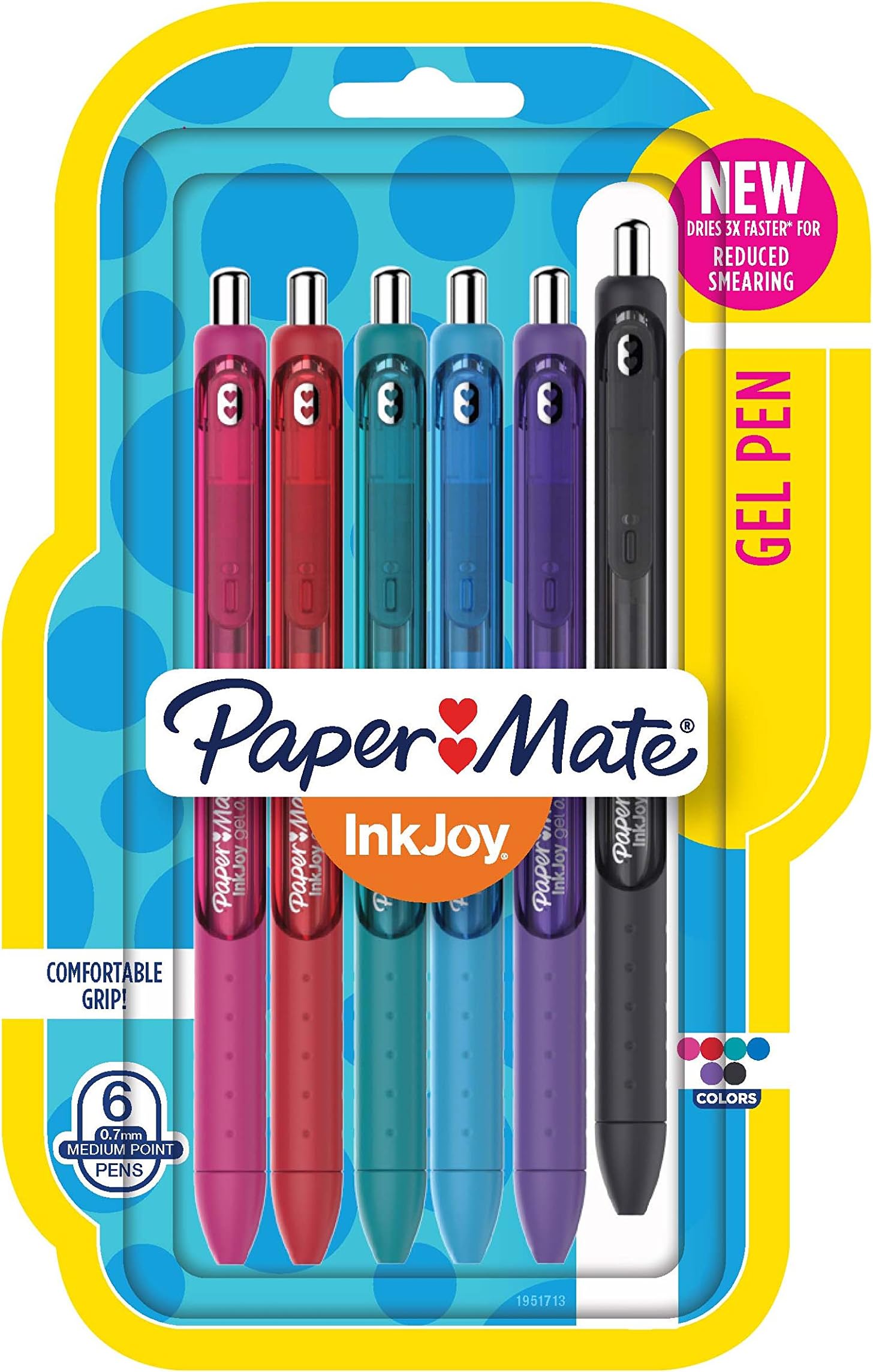 InkJoy Gel Pens, Medium Point, Assorted Colors, 6 Count