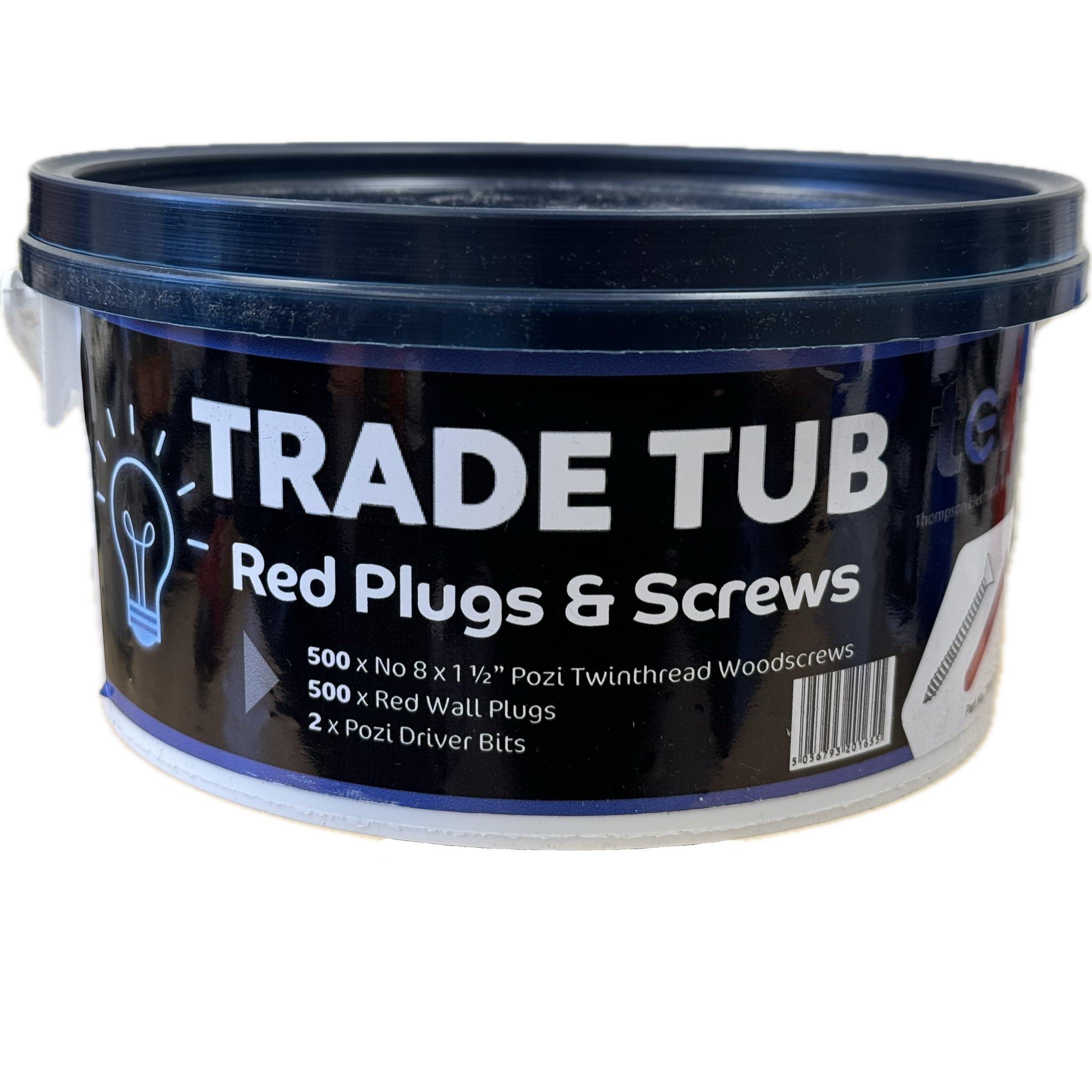 TEW Lot de 500 chevilles murales rouges et 500 vis cruciformes No8 de 3,8 cm avec 2 embouts cruciformes