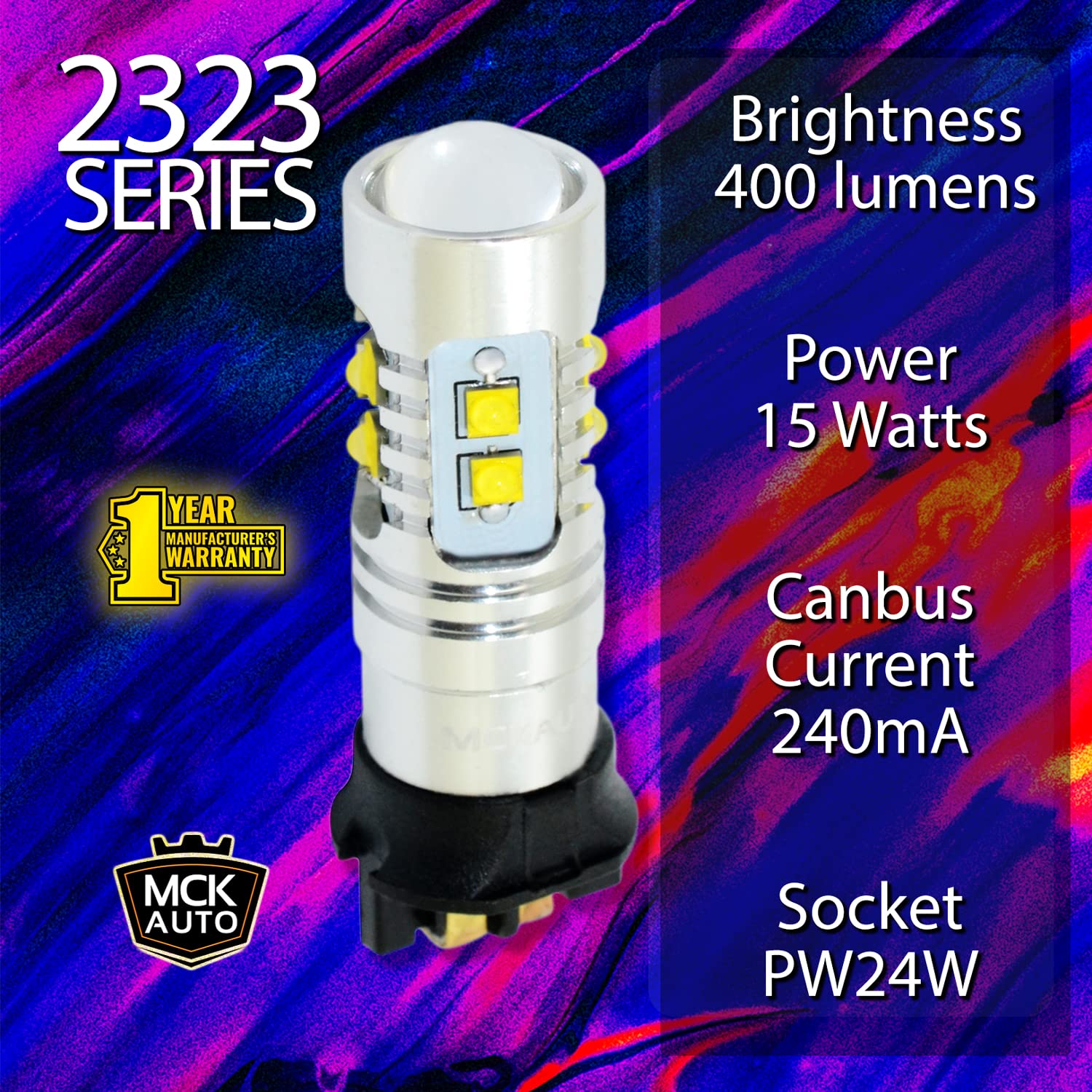 Reemplazo para PW24W LED CanBus Juego de bombillas blancas muy claras y sin erros CC F30