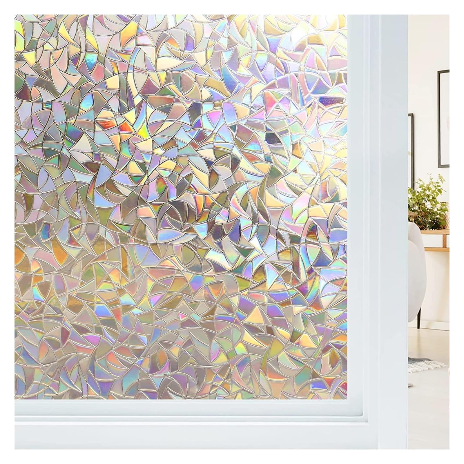 Gc3sj7wn6b Green Privacy Film Window Privacy Film, Static Clings, Vinyl Tinting Decorative For Home, Uv Protection Stickers Window Film(,60X300cm)