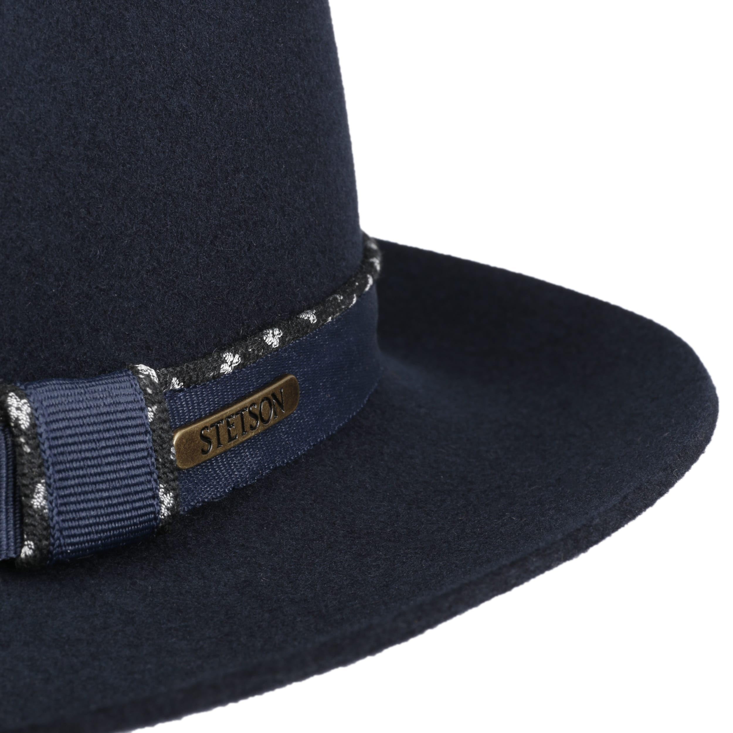 Stetson Chapeau en Laine Malcon Player Femme/Homme - Made in The EU de Feutre avec Ruban Gros Grain Automne-Hiver Hiver