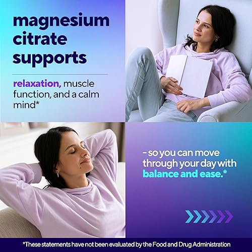 Miniatura 6 de Gomitas de citrato de magnesio de 200 mg – Gomitas de magnesio de alta absorción para mujeres y hombres – Suplemento masticable para adultos para