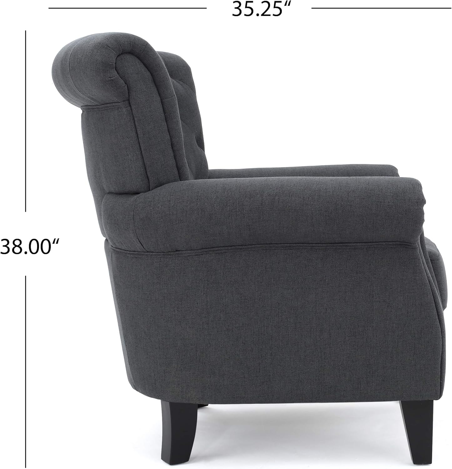 Christopher Knight Home Merritt Fabric Tufted Chair, Dark Grey