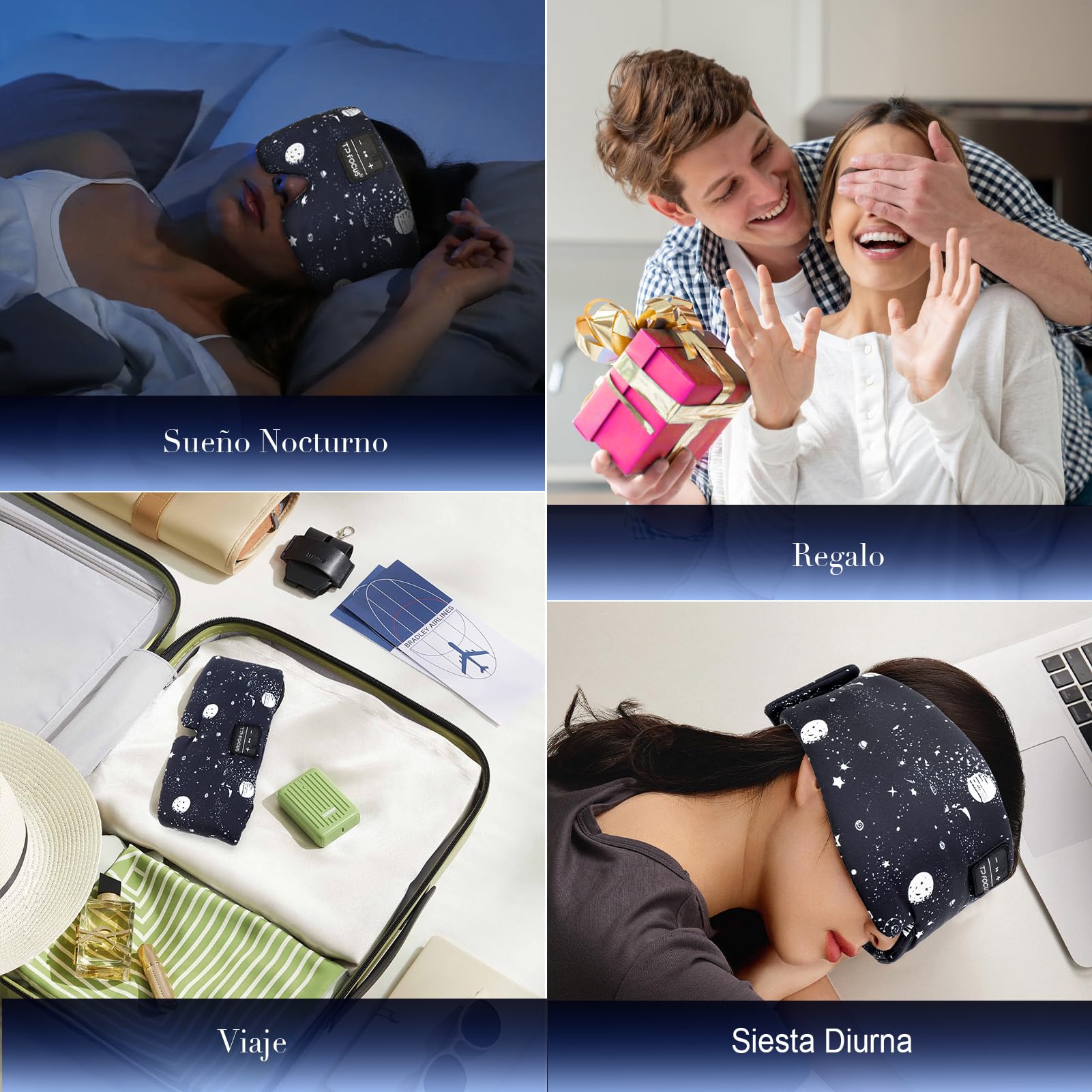 Antifaz para Dormir Bluetooth5.4 Auriculares Bluetooth Antifaz Seda de Morera 6A Sleep Mask 200% Blackout con Auriculares Bluetooth para Viajes/Siesta/Yoga/Meditación/Relajación-Estrellas | Seda suave y fresca | Sonido nítido | Altavoces ultrafinos | Lava