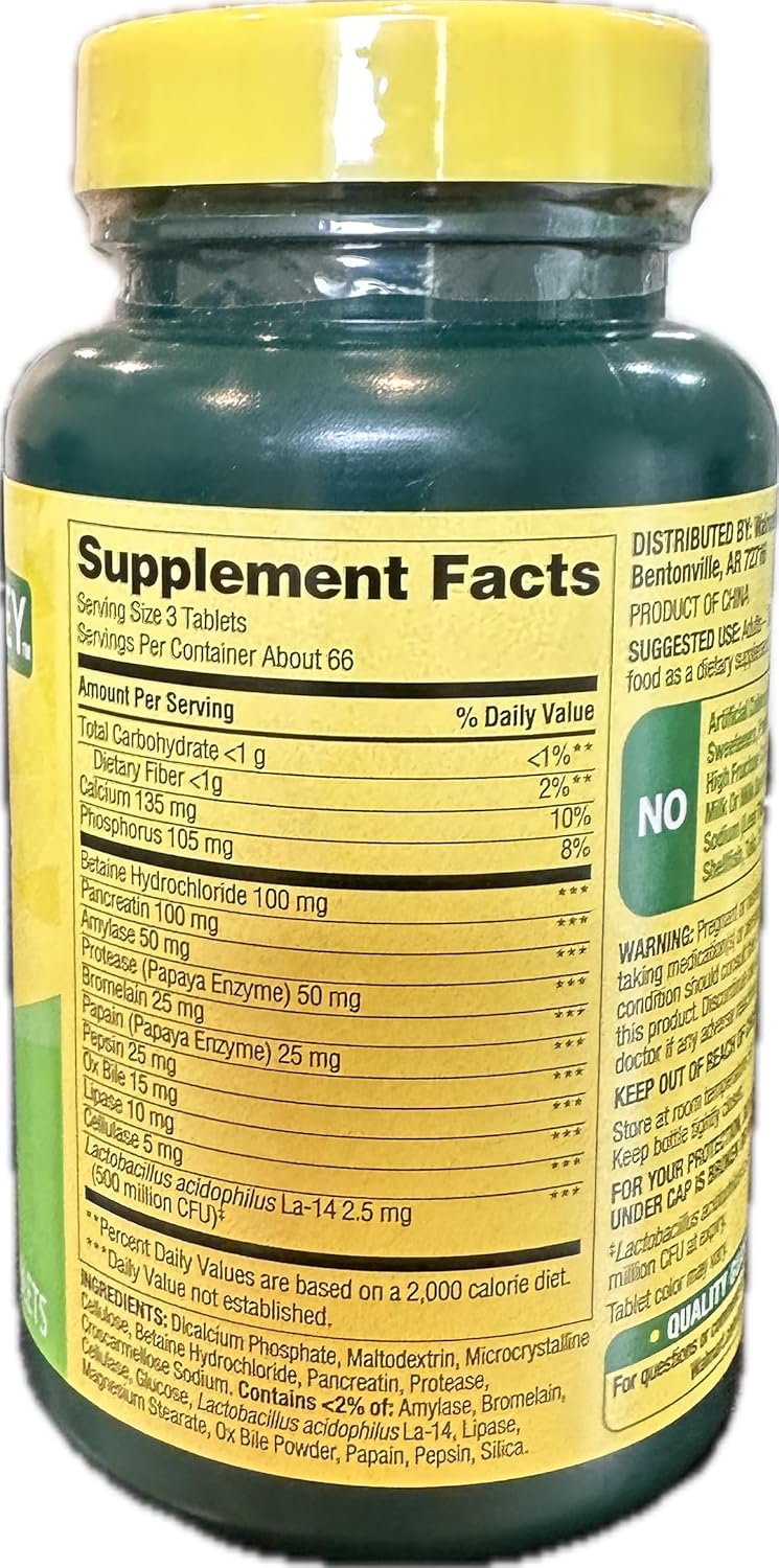 Probiotic Multi-Enzyme Digestive Formula Tablets, 200 Count with Bundle Exclusive Better Ligth&Spring Guide