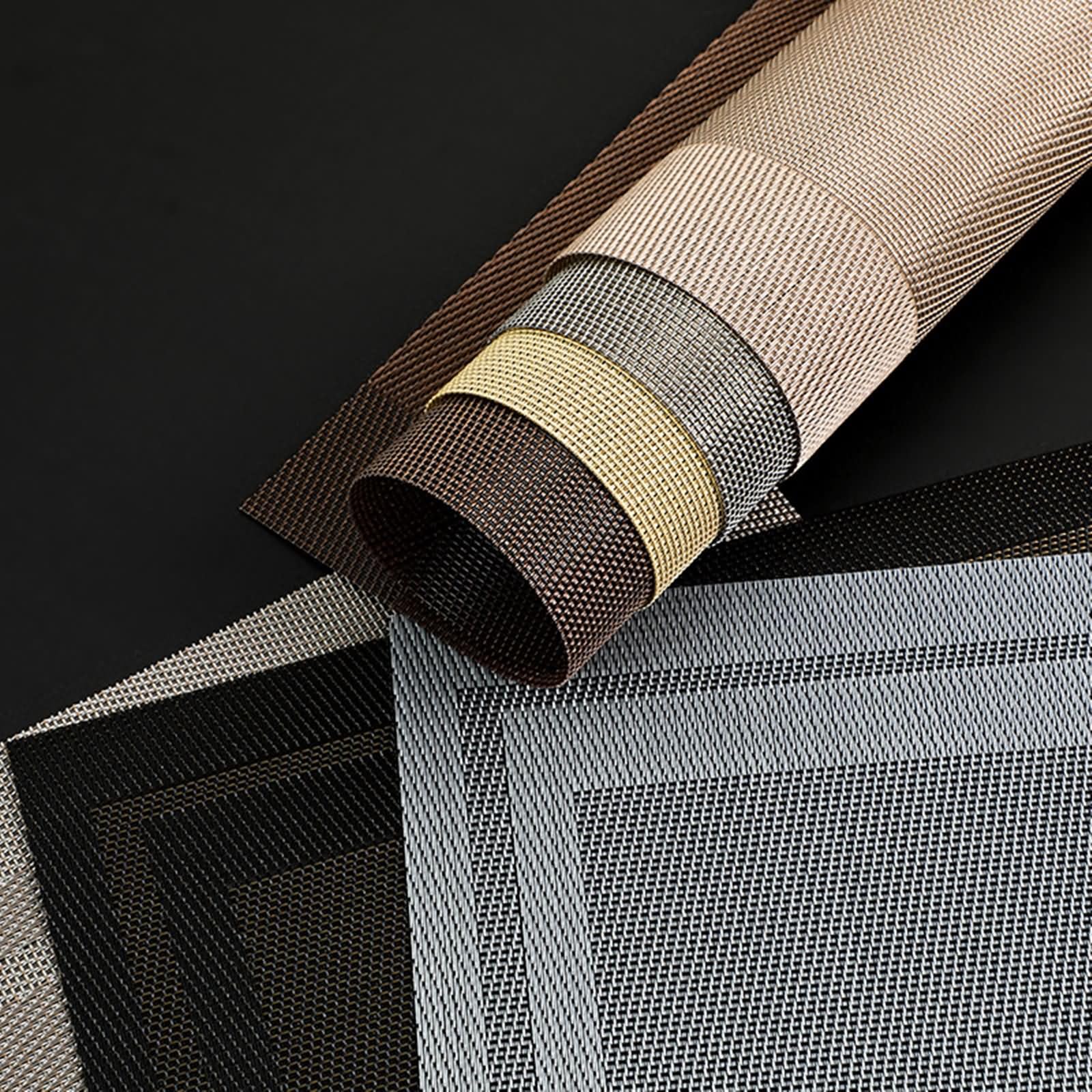 8 sztuk podkładek, 30 x 45 cm czarny złoty obrus 70% winyl+30% poliester, prostokąt