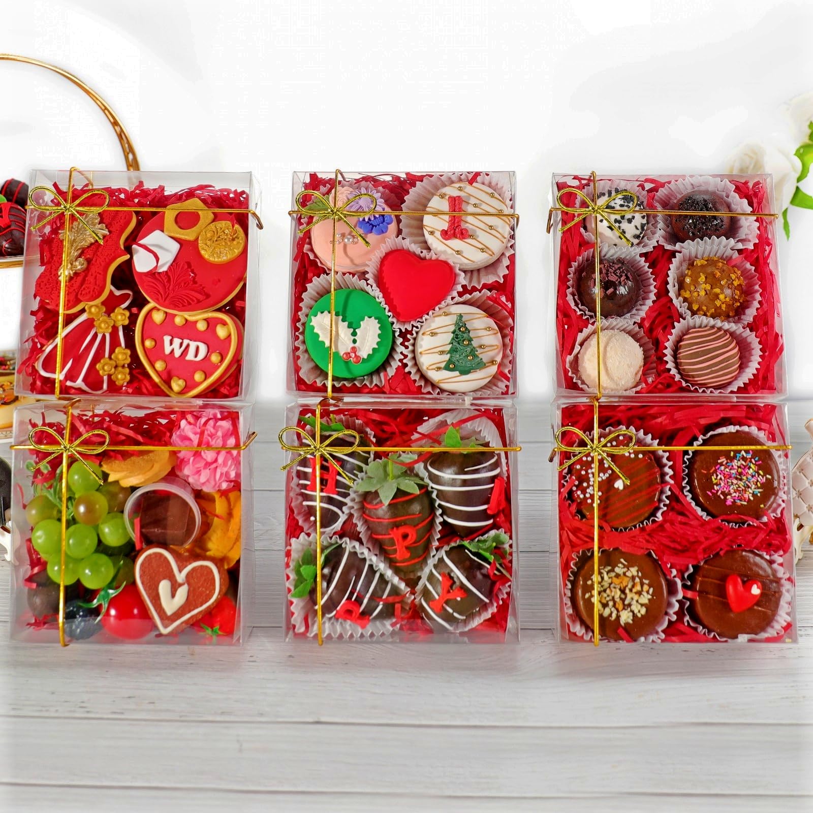 15 sztuk pełnych przezroczystych pudełek na truskawki w czekoladzie 15 x 5 x 5 cm ciasteczka mini wiązka ciasto ciasto cynamonowa bułka smakołyk czekolada trufla przyjęcie ślub upominek