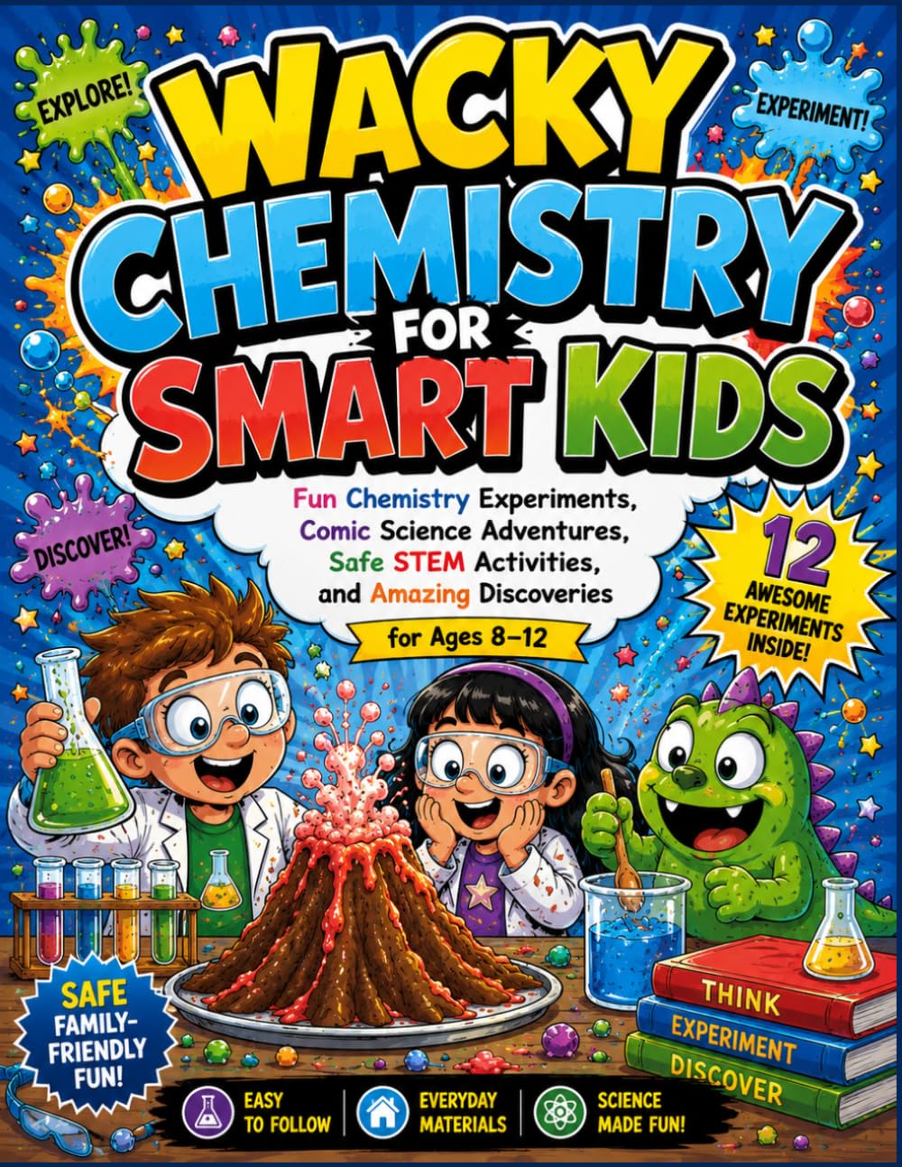 Wacky Chemistry for Smart Kids: Fun Chemistry Experiments, Comic Science Adventures, Safe STEM Activities, and Amazing Discoveries for Ages 8–12