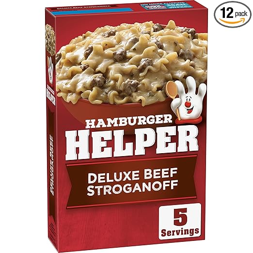 Betty Crocker Hamburger Helper, Deluxe Beef Stroganoff, 5.5 oz (Pack of 12)