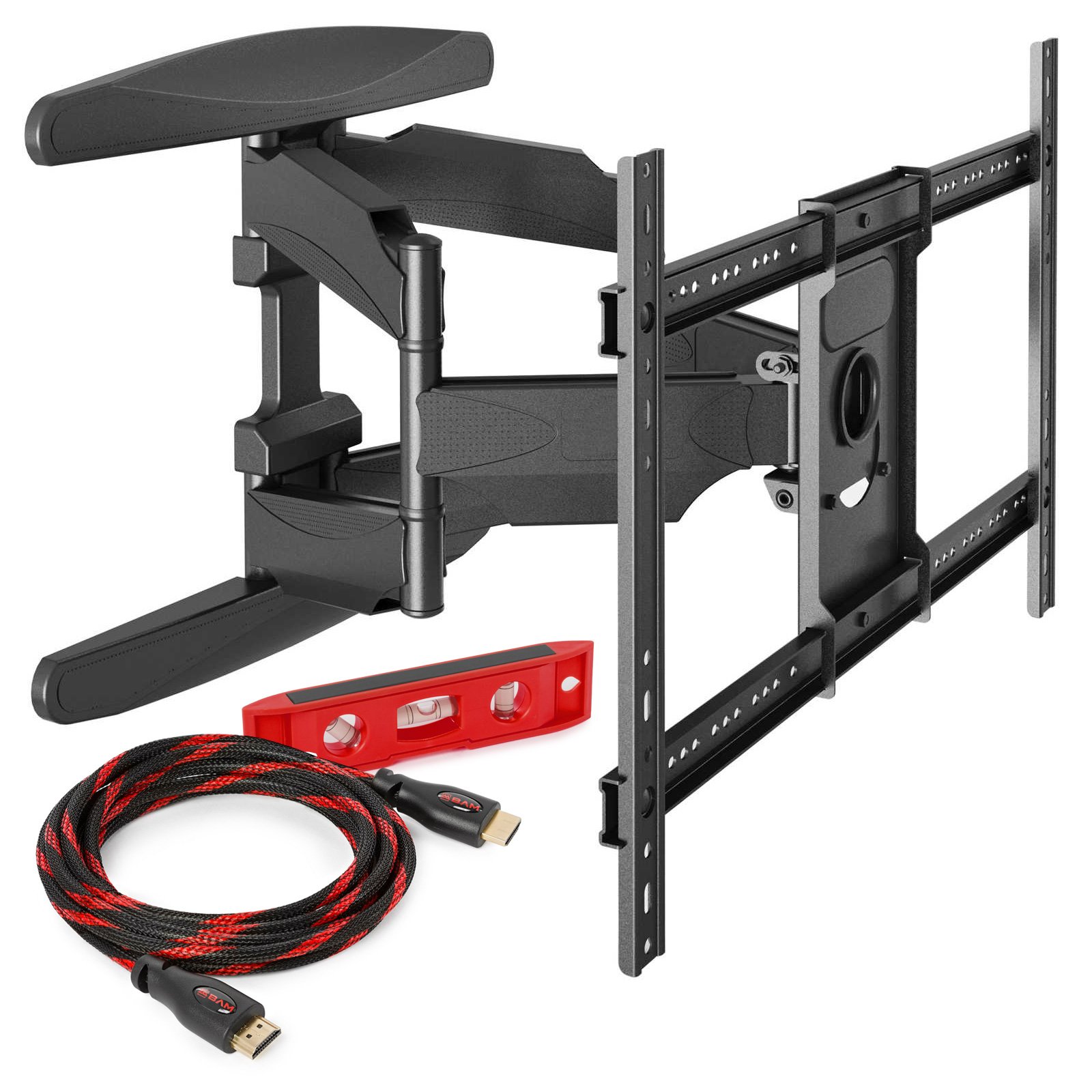 Mount FactoryHeavy-Duty Full Motion TV Wall - Articulating Swivel Bracket Fits Flat Screen Televisions from 42â€ to 70â€ (VESA 400 x 600 Compatible) â€“ Tilt Swing Out Arm with 10' HDMI Cable