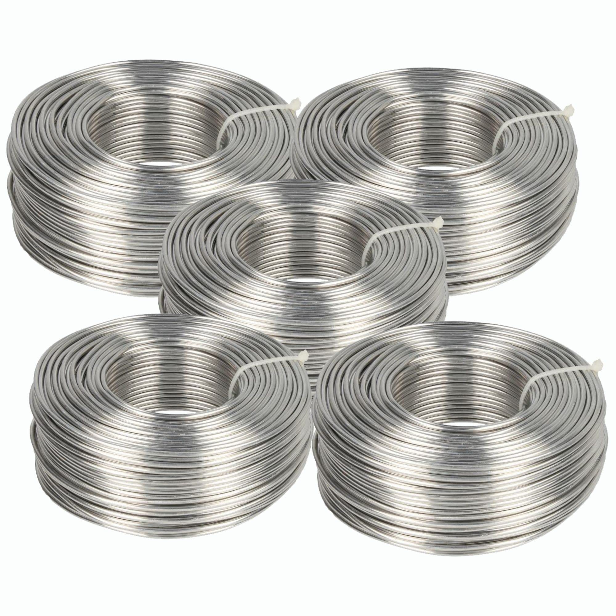 Novaliv 380 Meter Aluminiumdraht 2,5mm Silber, Basteldraht ideal als Biegedraht zum basteln, Vielseitig für DIY-Projekte und Dekorationen, 76m Rolle Dekodraht, Schmuckdraht, Blumendraht, Laternendraht
