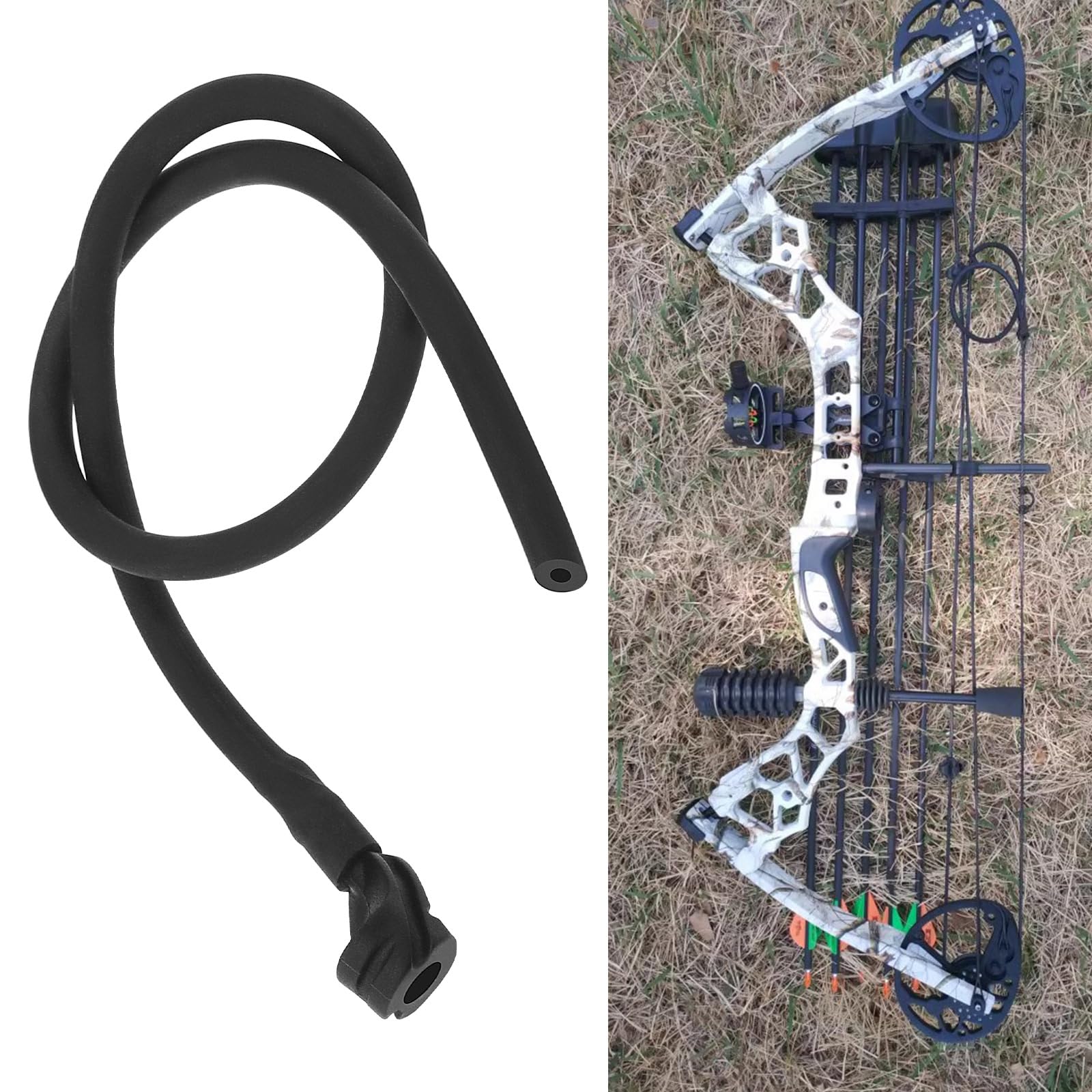 Peep Sight Tube en Caoutchouc pour Arc Composé, Peep Sight Cordon de Traction, Accessoires Arc, Noir