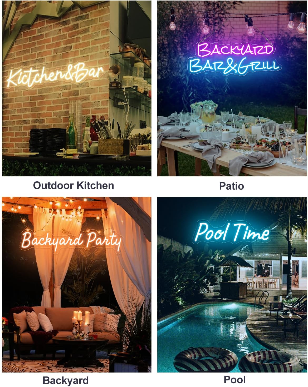 DUNACO Large Custom Outdoor Neon Sign, Personalized Neon Signs Waterproof for Backyard, Outdoor Neon Signs Customizable Dimmable LED Light for Wedding Patio Pool Oasis Party Business