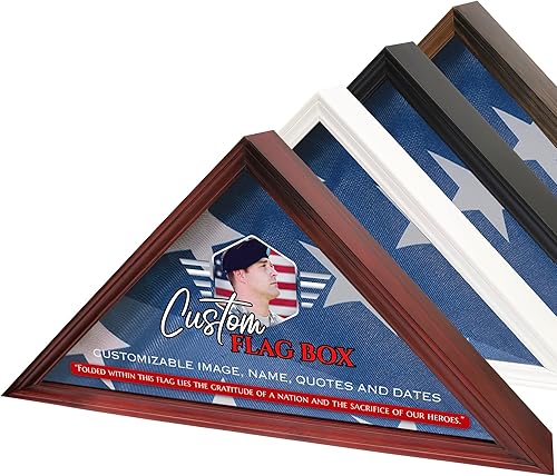 Caja de bandera personalizada para bandera de veterano estadounidense, 9.5 x 5 pies a todo color, vitrina impresa UV para bandera funeraria, vitrina Caja de bandera personalizada para bandera de veterano estadounidense, 9.5 x 5 pies a todo color, vitrina impresa UV para bandera funeraria, vitrina