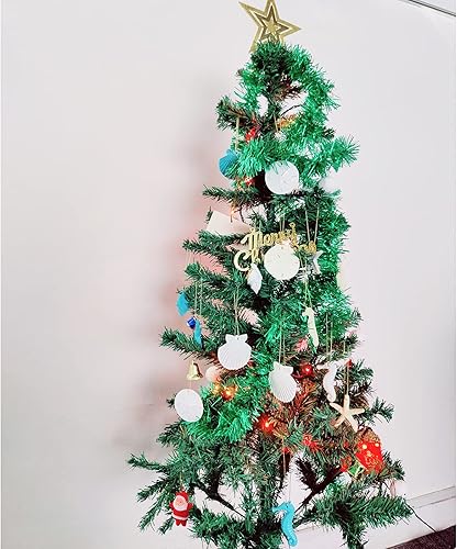 Miniatura 9 de 30 piezas de adornos de estrella de mar de resina, caballito de mar, erizo de mar, concha y conchas marinas con cuerda para árbol de Navidad,