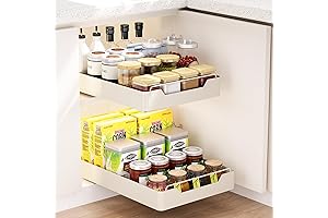 Peel and Stick Pull Out Drawers for Kitchen Cabinets, 2-Pack