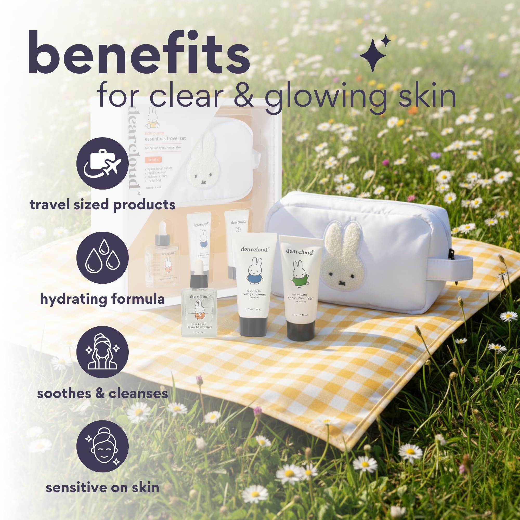 【新品】Beautiful Skin ４点セット Amazon.com: Miffy Skin Purity Essentials Travel Set of 4 ($55