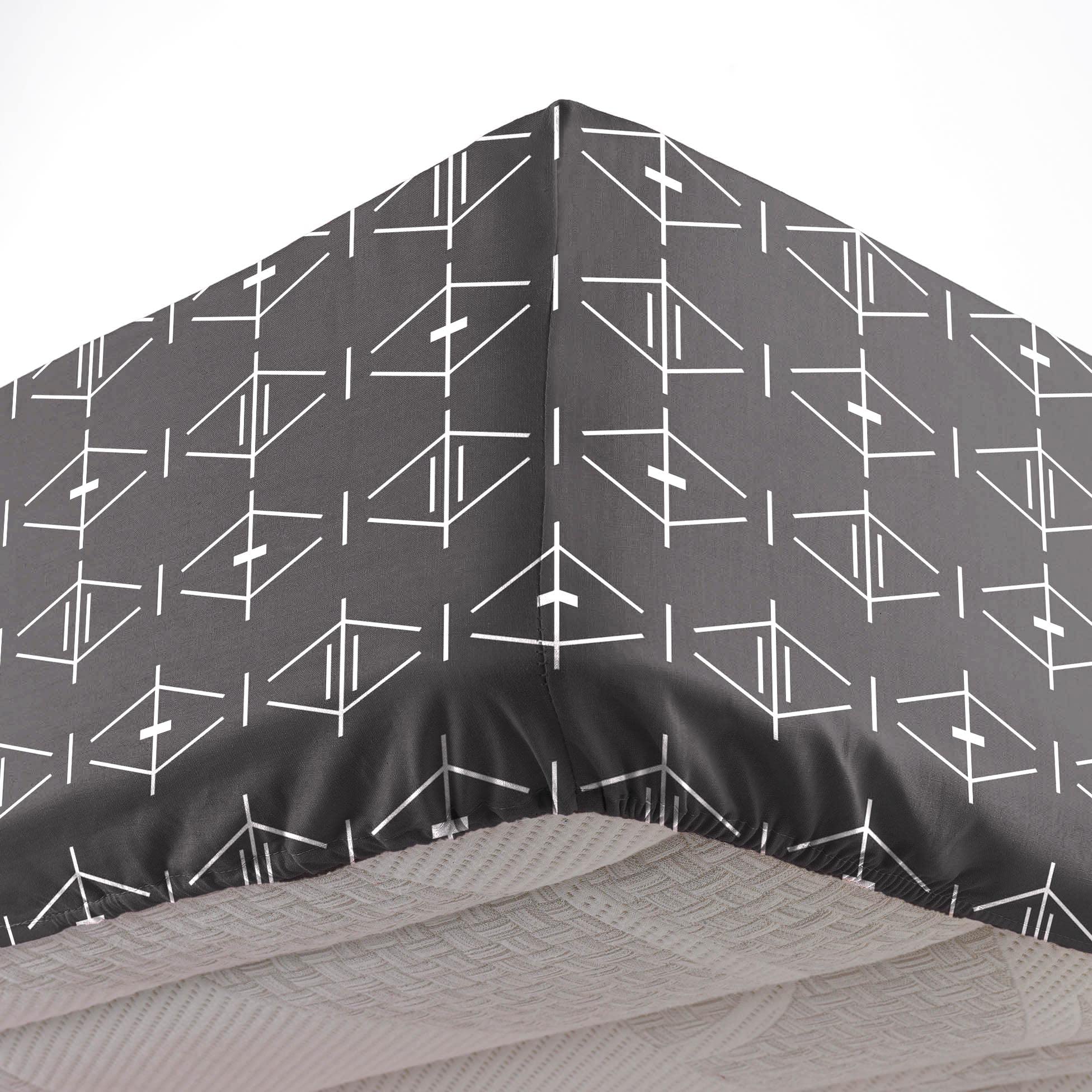 douceur d'intérieur, Aristide Fitted Sheet (140 x 190 cm) Anthracite 100% Cotton, Charcoal - Image 3