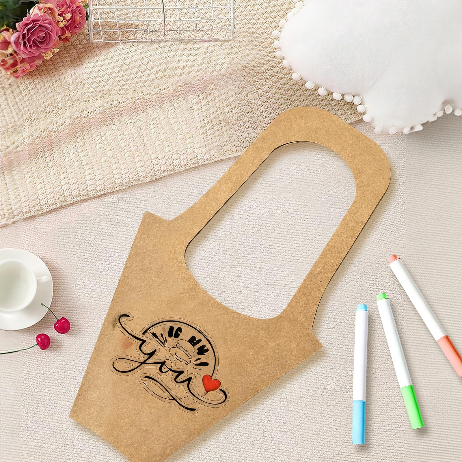 Lot de 100 Sacs pour Bouquets en Papier Kraft avec Poignées, 35x19x7,5cm | Sacs d’Emballage Fleurs pour Fleuristes, Cadeaux, Compositions Florales, Mariages, Saint-Valentin et Fête des Mères
