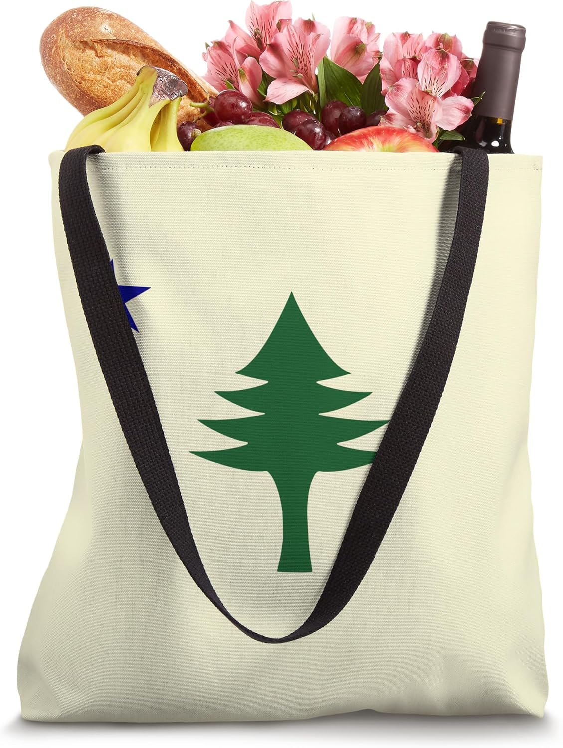 Old Maine State Flag 1901 Pine Tree Star Tote Bag