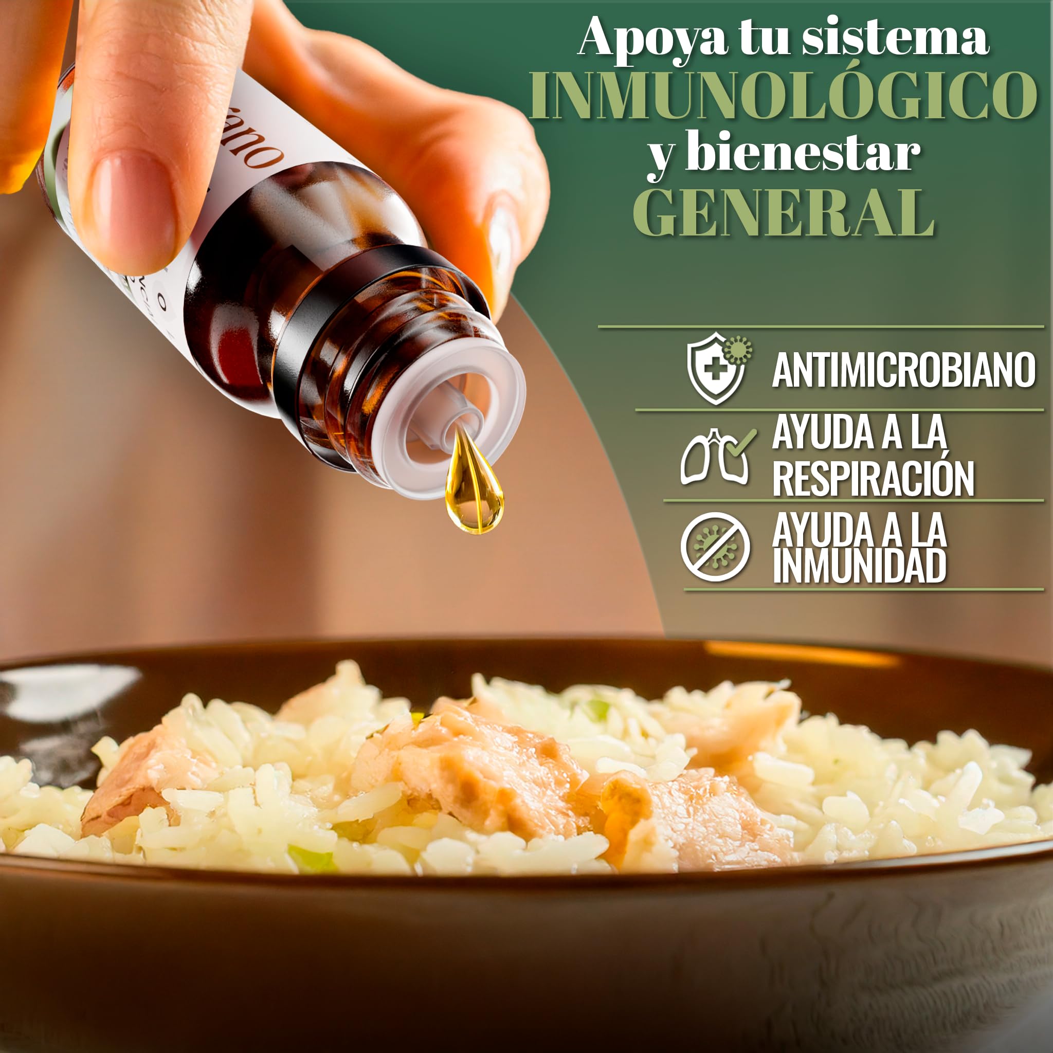 Aceite de Orégano 10 ml - Puro 100% Natural con Carvacrol - Aceite Esencial de Orégano Líquido y Orgánico - Uso Alimentario y Terapéutico - Gotas Concentradas para Bienestar, Defensa y Cuidado