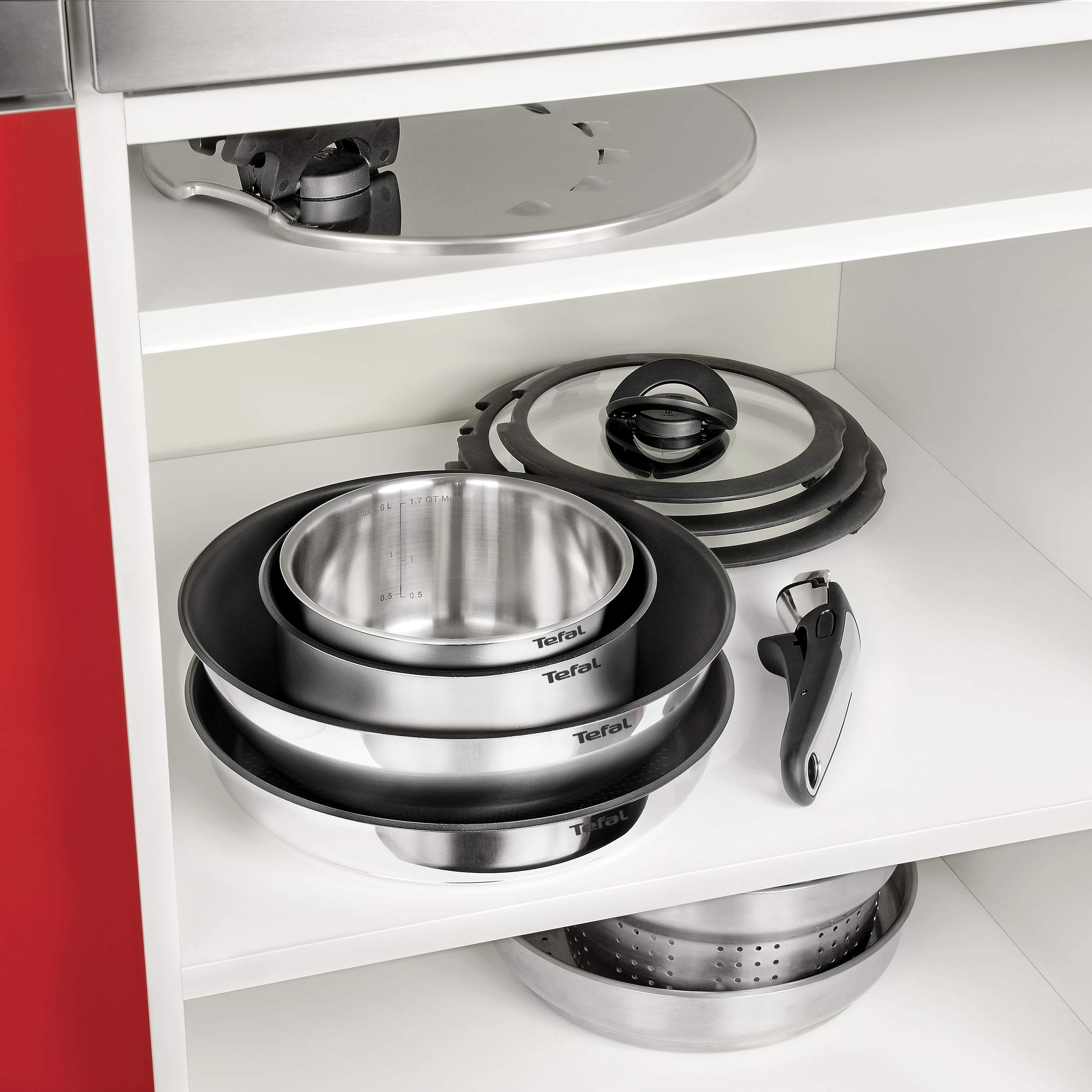 Tefal Ingenio Emotion Induktions-Bratpfannen-Set, antihaftbeschichtet, Edelstahl, 4-teilig, L897S474
