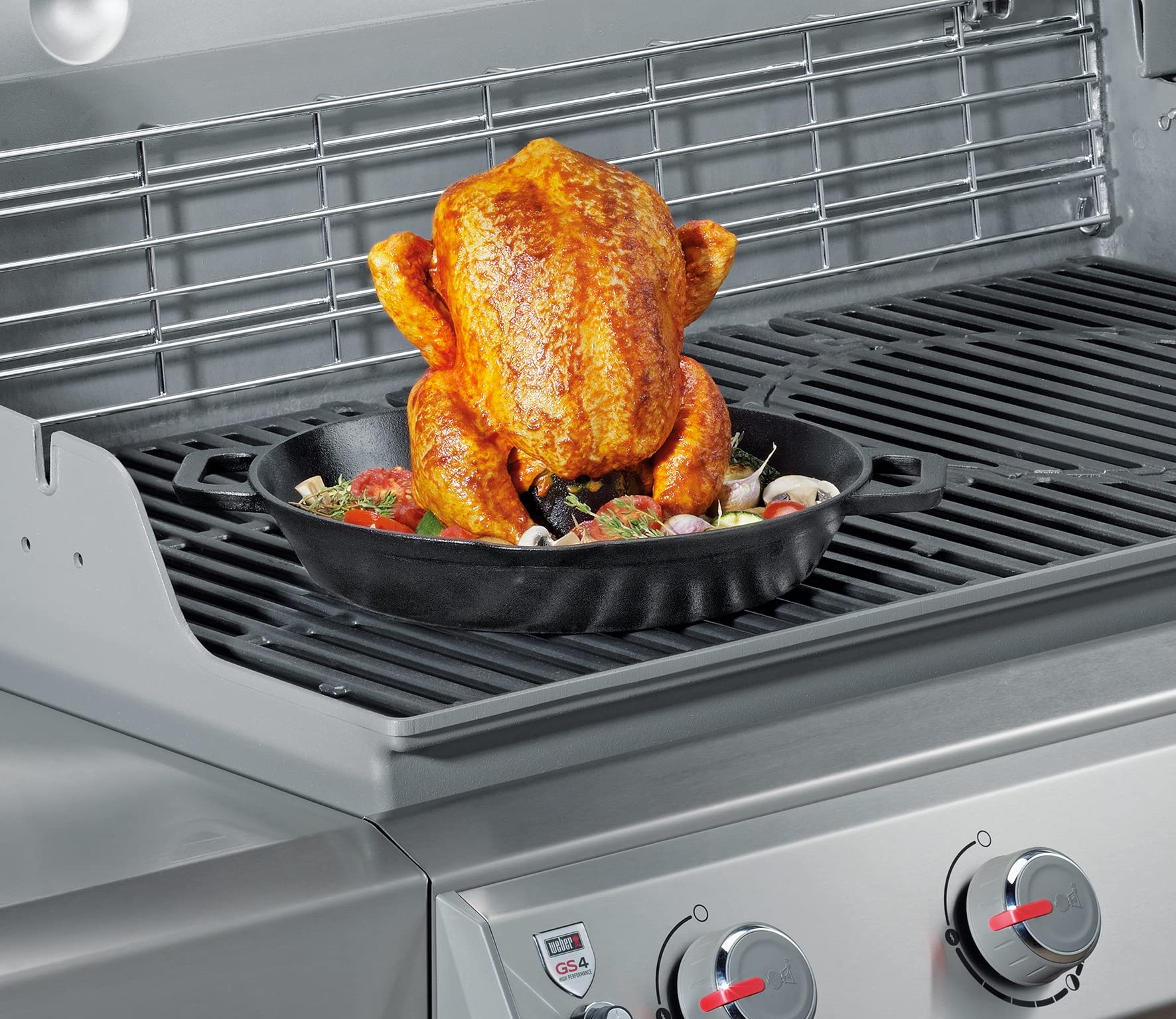 Küchenprofi Barbacoa para pollo de hierro fundido, asador de pollo, soporte para pollos, asador de aves