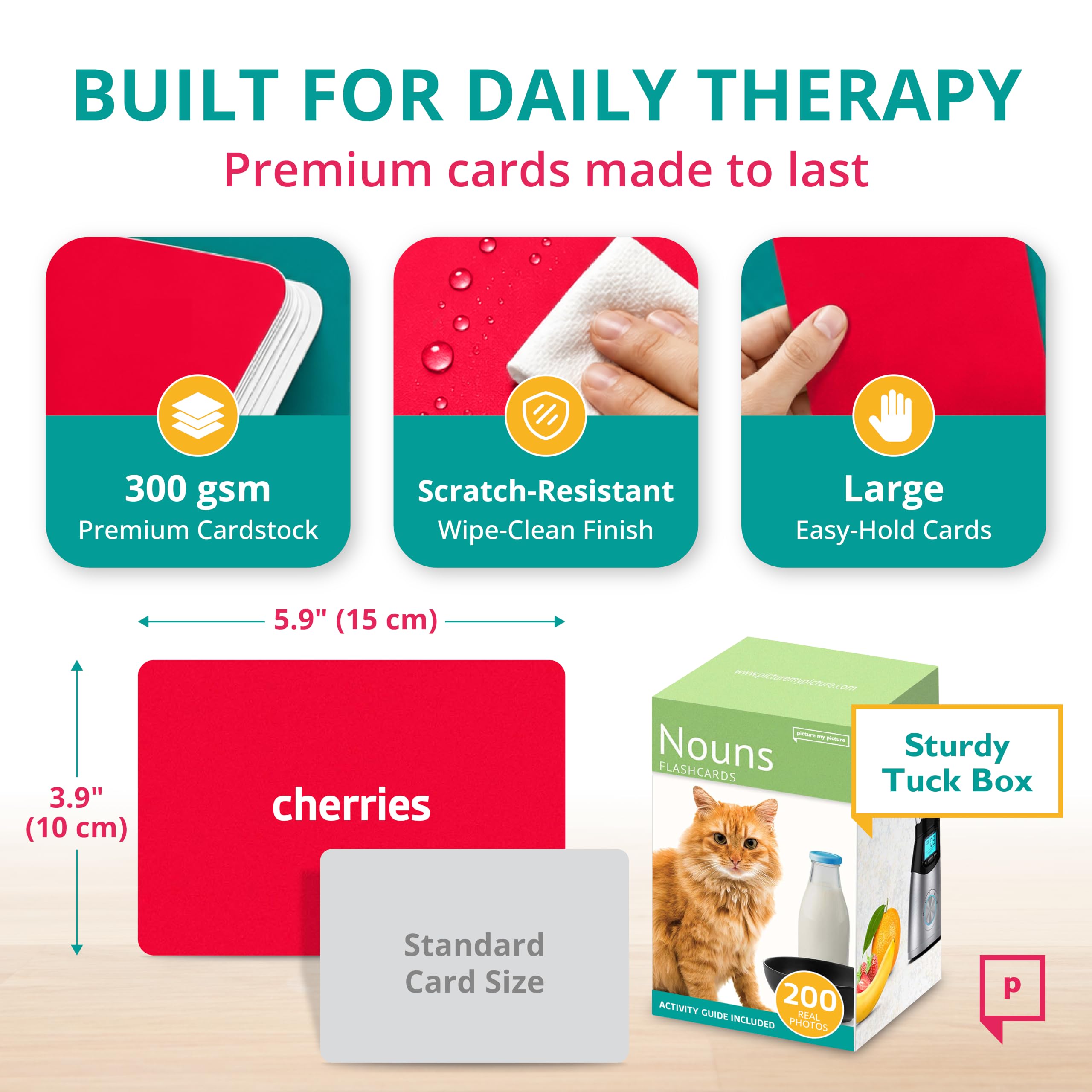 Noms Flash Cards. 200 Cartes Photo en Langue. Matériel d'Orthophonie, Matériel ESL.