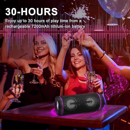 Miniatura 4 de EDUPLINK Altavoz Bluetooth portátil Bocina de 40 W inalámbrico potente graves fuertes soporte de sonido estéreo TF USB reproducción de música carga
