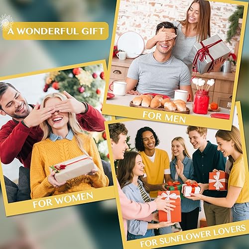 Miniatura 5 de Juego de utensilios de cocina de girasol, cuchara de cocina de bambú con delantal, manoplas de horno, accesorios de cocina de girasol, regalos de