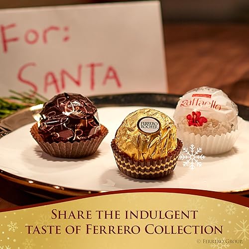 Miniatura 5 de Ferrero Colección, surtido premium, avellana, chocolate negro y coco, caja de regalo navideña de 16 unidades, 6.1 onzas