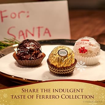 Ferrero Collection Premium Chocolate Candy Assortment of Hazelnut, Dark Chocolate and Coconut, 32 Count Holiday Gift Box, 12.7 oz